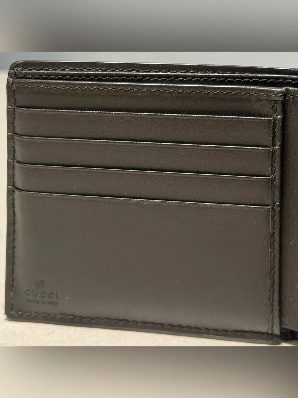 Gucci GG Supreme New Web Sherry Line Bi-fold Wallet in Coated Canvas